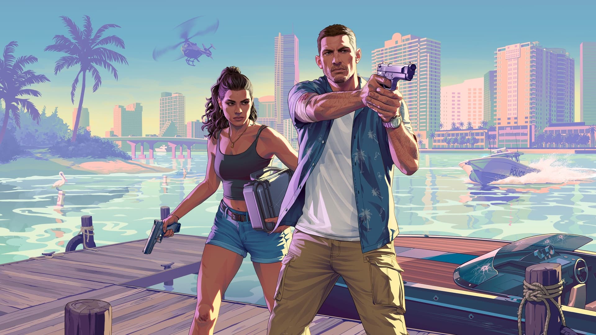 Jason And Lucia 02 Landscape — official GTA VI artwork featuring jason duval, published in Rockstar Games’ downloadable media library.